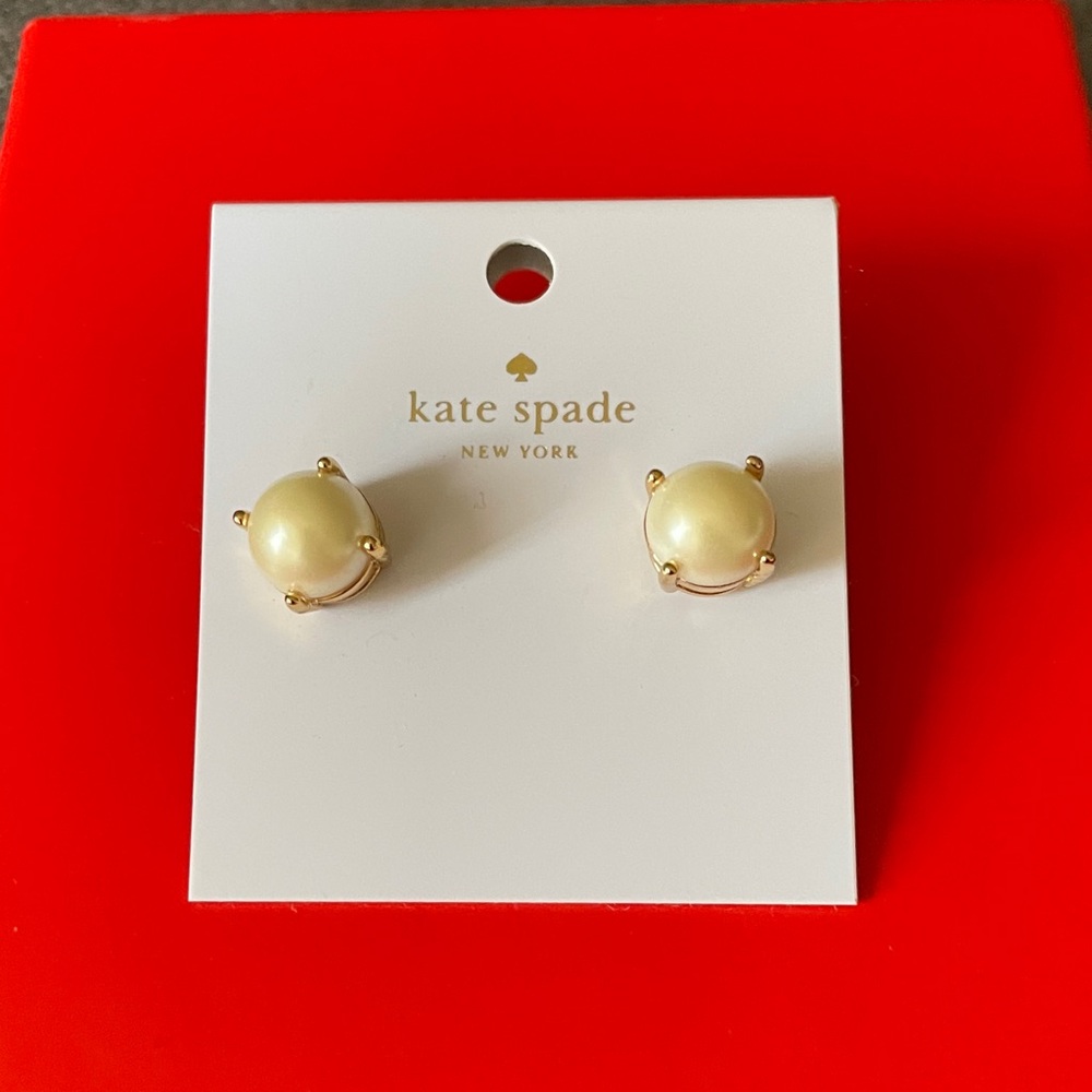 Kate Spade Gold Pearl Stud Earrings